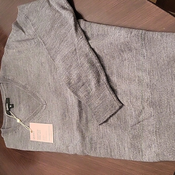 Quince Merino Wool V-Neck Sweater Long Sleeve Gray - SIZE M - Picture 3 of 6